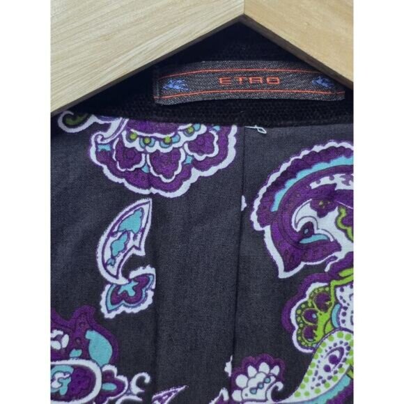 ETRO Velvet Velour Dark Brown Single Button Jacket Size 52 Length 30" Chest 38" - Picture 3 of 7